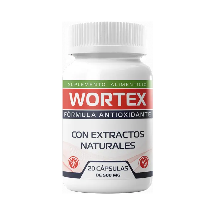 Envase de Wortex, 20 cápsulas